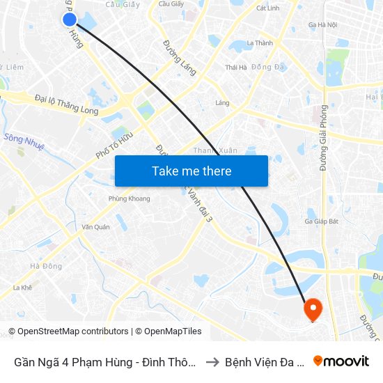 Gần Ngã 4 Phạm Hùng - Đình Thôn (Hướng Đi Khuất Duy Tiến)-Cột Sau to Bệnh Viện Đa Khoa Thăng Long map