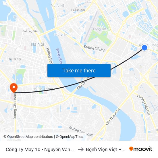 Công Ty May 10 - Nguyễn Văn Linh to Bệnh Viện Việt Pháp map