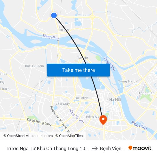 Trước Ngã Tư Khu Cn Thăng Long 100m (Chiều Nội Bài - Hà Nội) to Bệnh Viện Việt Pháp map