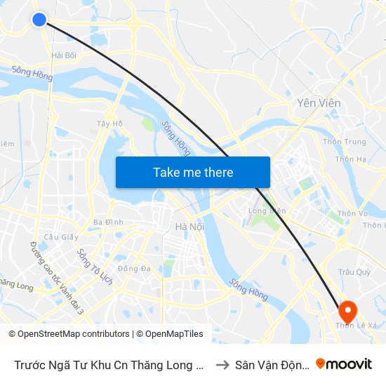 Trước Ngã Tư Khu Cn Thăng Long 100m (Chiều Nội Bài - Hà Nội) to Sân Vận Động Xã Đa Tốn map