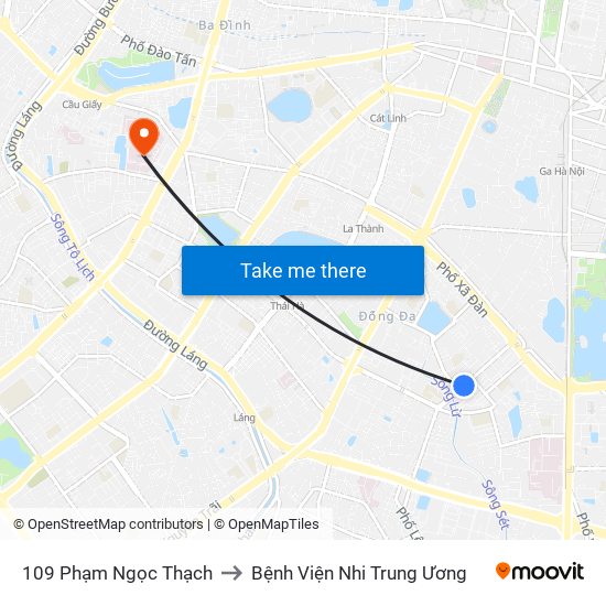 109 Phạm Ngọc Thạch to Bệnh Viện Nhi Trung Ương map