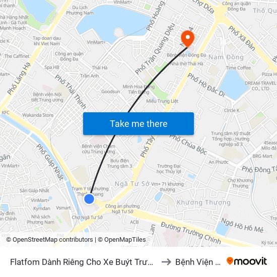 Flatfom Dành Riêng Cho Xe Buýt Trước Nhà 45 Đường Láng to Bệnh Viện Đống Đa map