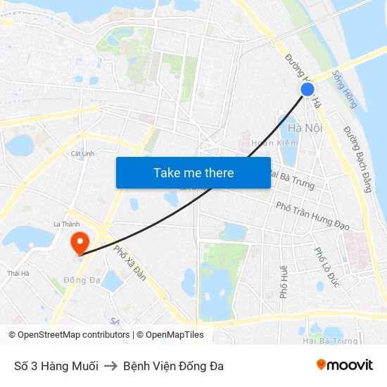 Số 3 Hàng Muối to Bệnh Viện Đống Đa map