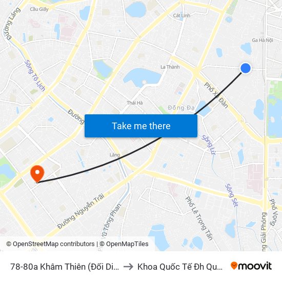 78-80a Khâm Thiên (Đối Diện 71) to Khoa Quốc Tế Đh Quôc Gia map