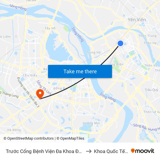 Trước Cổng Bệnh Viện Đa Khoa Đức Giang 15m, Trường Lâm to Khoa Quốc Tế Đh Quôc Gia map