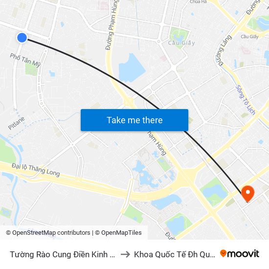 Tường Rào Cung Điền Kinh Mỹ Đình to Khoa Quốc Tế Đh Quôc Gia map