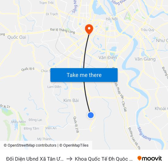 Đối Diện Ubnd Xã Tân Ước to Khoa Quốc Tế Đh Quôc Gia map