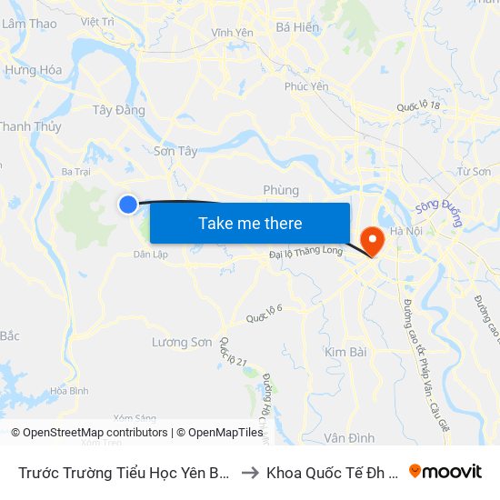 Trước Trường Tiểu Học Yên Bài Khu C, Đt87 to Khoa Quốc Tế Đh Quôc Gia map