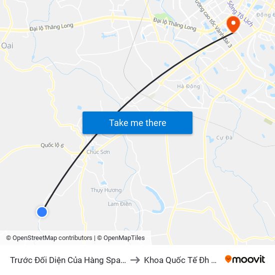 Trước Đối Diện Của Hàng Spa Thanh Tính to Khoa Quốc Tế Đh Quôc Gia map