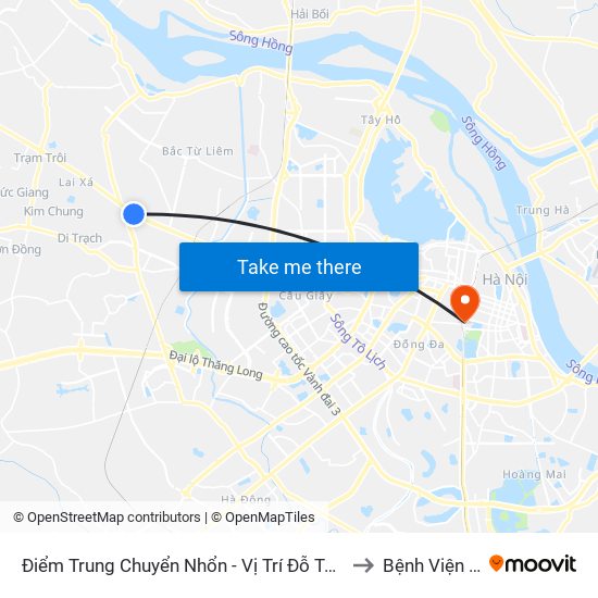 Điểm Trung Chuyển Nhổn - Vị Trí Đỗ Tuyến 20, 29, 32 (Chiều Sơn Tây - Hà Nội)- Đường 32 to Bệnh Viện Đa Khoa Trí Đức map