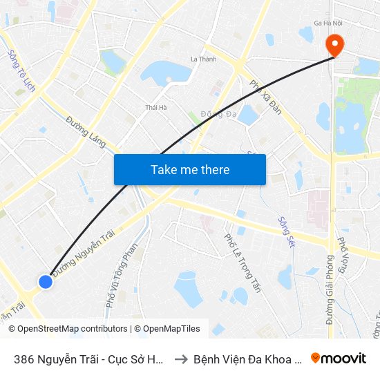 386 Nguyễn Trãi - Cục Sở Hữu Trí Tuệ to Bệnh Viện Đa Khoa Trí Đức map