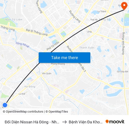 Đối Diện Nissan Hà Đông - Nhà Ga Văn Khê to Bệnh Viện Đa Khoa Trí Đức map