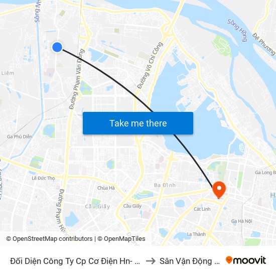 Đối Diện Công Ty Cp Cơ Điện Hn- Đường Đức Thắng to Sân Vận Động Hàng Đẫy map