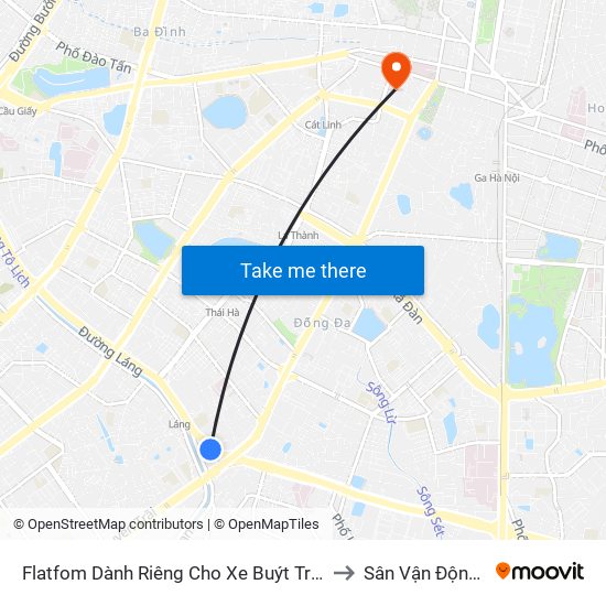 Flatfom Dành Riêng Cho Xe Buýt Trước Nhà 45 Đường Láng to Sân Vận Động Hàng Đẫy map