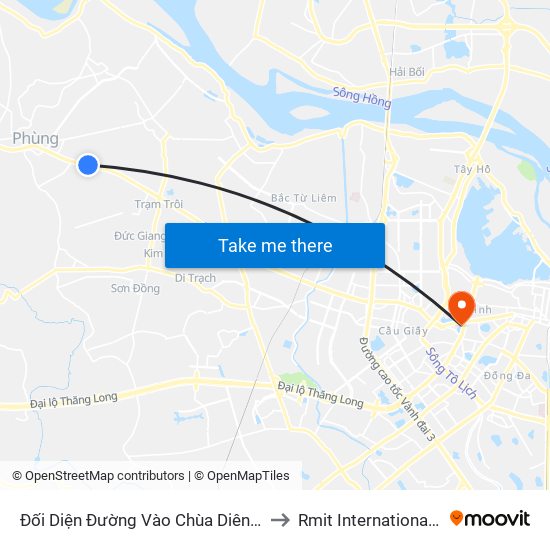 Đối Diện Đường Vào Chùa Diên Phúc (Cạnh Thạch Thảo Lisa) - Quốc Lộ 32 to Rmit International University Hanoi Campus map