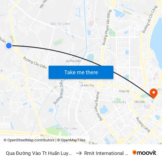 Qua Đường Vào Tt Huấn Luyện Thể Thao Quốc Gia I - Quốc Lộ 32 to Rmit International University Hanoi Campus map