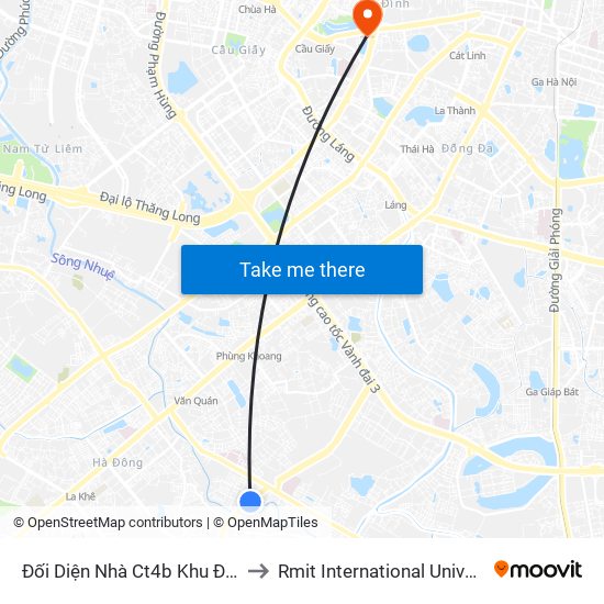 Đối Diện Nhà Ct4b Khu Đô Thị Xa La - Phúc La to Rmit International University Hanoi Campus map