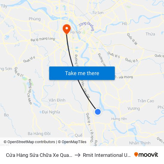 Cửa Hàng Sửa Chữa Xe Quang Thiết (Cổng Làng Vĩnh Ninh) to Rmit International University Hanoi Campus map