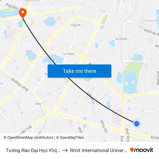 Tường Rào Đại Học Ktqd - Trần Đại Nghĩa to Rmit International University Hanoi Campus map