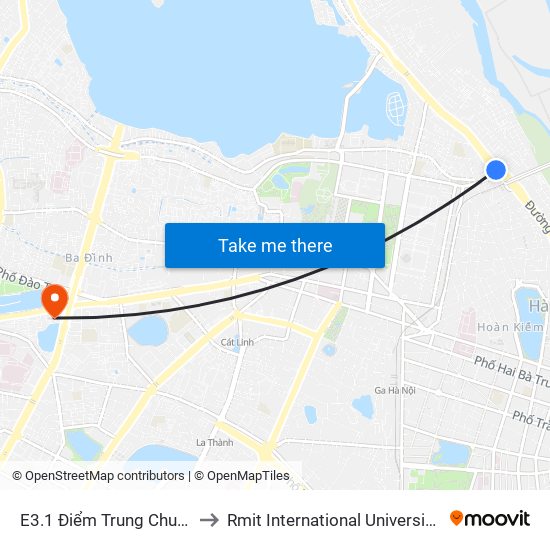 E3.1 Điểm Trung Chuyển Long Biên to Rmit International University Hanoi Campus map