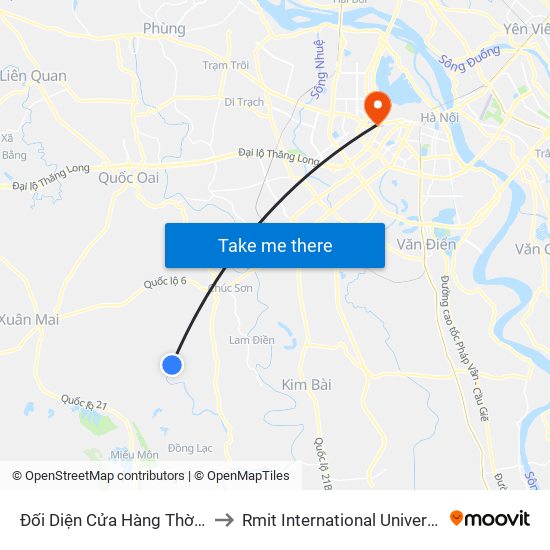 Đối Diện Cửa Hàng Thời Trang Yến Duyên to Rmit International University Hanoi Campus map