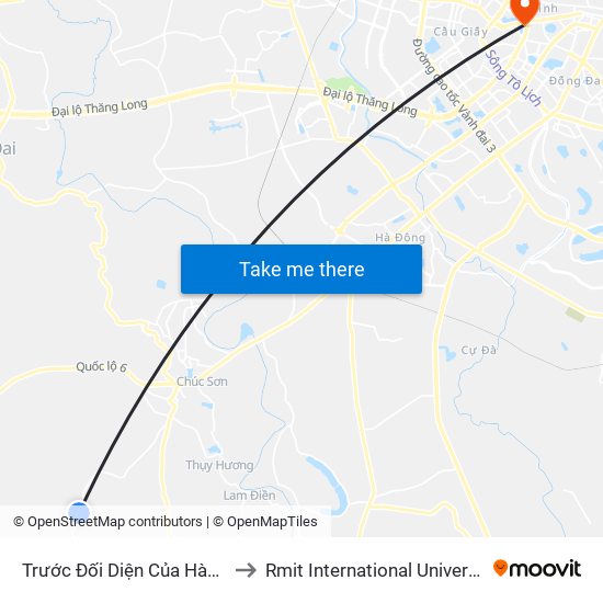 Trước Đối Diện Của Hàng Spa Thanh Tính to Rmit International University Hanoi Campus map