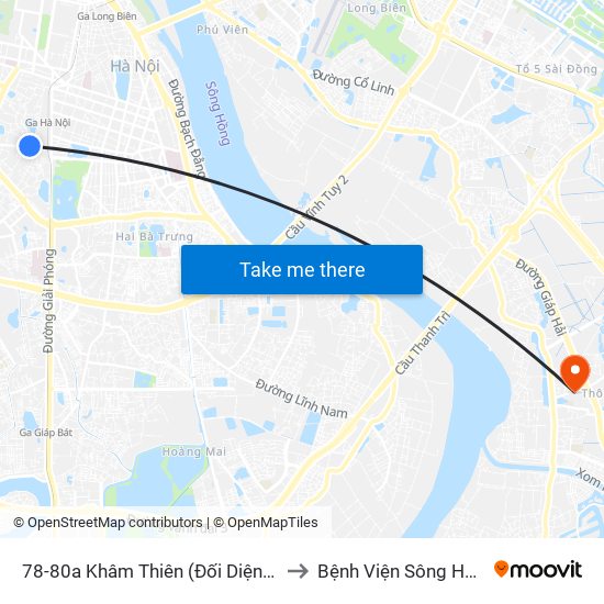 78-80a Khâm Thiên (Đối Diện 71) to Bệnh Viện Sông Hồng map