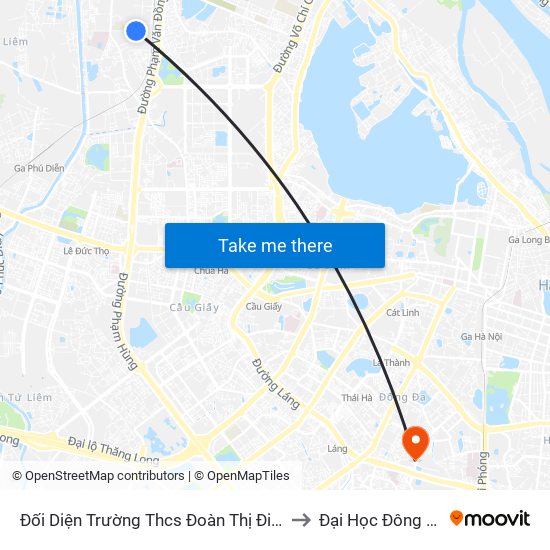 Đối Diện Trường Thcs Đoàn Thị Điểm to Đại Học Đông Đô map