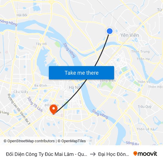 Đối Diện Công Ty Đúc Mai Lâm - Quốc Lộ 3 to Đại Học Đông Đô map