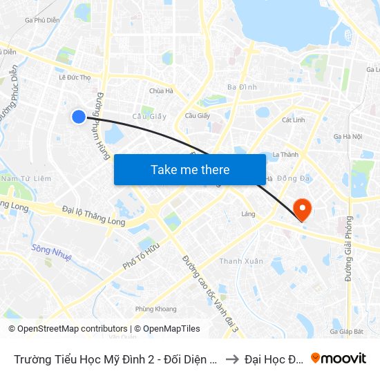 Trường Tiểu Học Mỹ Đình 2 - Đối Diện 216 Đường Mỹ Đình to Đại Học Đông Đô map