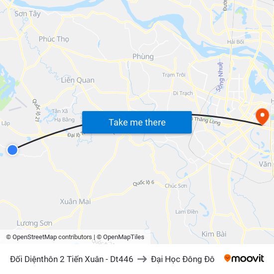 Đối Diệnthôn 2 Tiến Xuân - Dt446 to Đại Học Đông Đô map