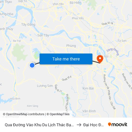 Qua Đường Vào Khu Du Lịch Thác Bạc Suối Sao 50m to Đại Học Đông Đô map