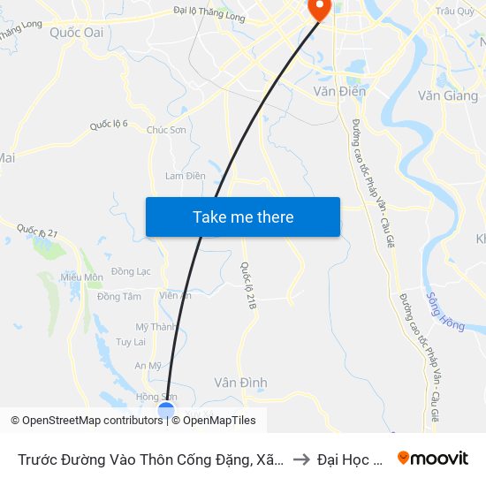 Trước Đường Vào Thôn Cống Đặng, Xã Hồng Sơn Khoảng 50m to Đại Học Đông Đô map