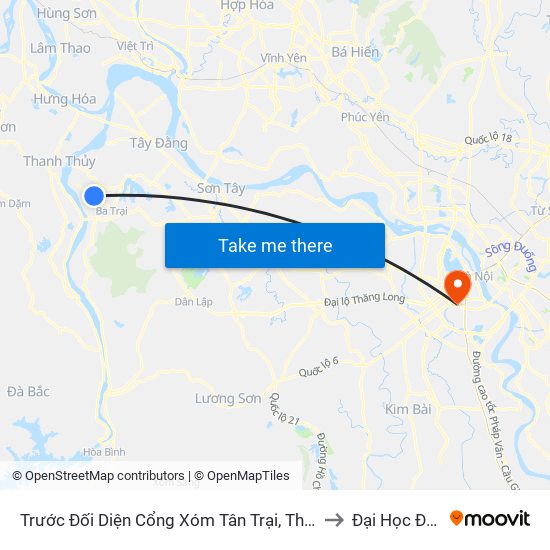 Trước Đối Diện Cổng Xóm Tân Trại, Thôn 2, Ba Trại, Ba Vì to Đại Học Đông Đô map