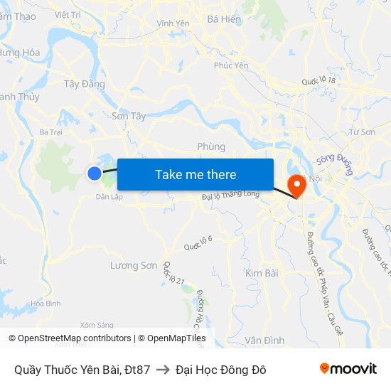 Quầy Thuốc Yên Bài, Đt87 to Đại Học Đông Đô map