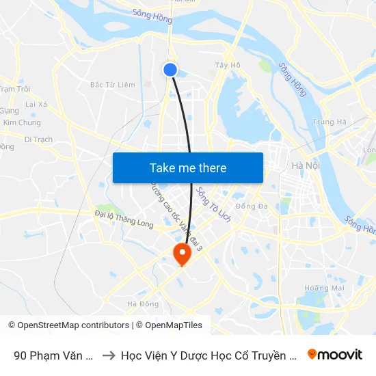 90 Phạm Văn Đồng to Học Viện Y Dược Học Cổ Truyền Việt Nam map