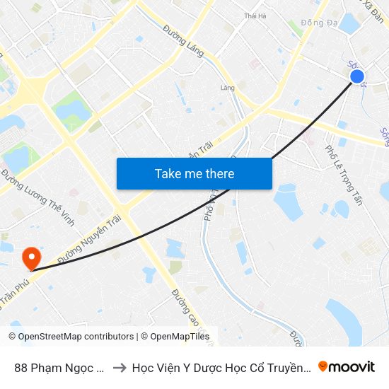 88 Phạm Ngọc Thạch to Học Viện Y Dược Học Cổ Truyền Việt Nam map