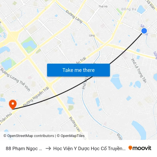 88 Phạm Ngọc Thạch to Học Viện Y Dược Học Cổ Truyền Việt Nam map