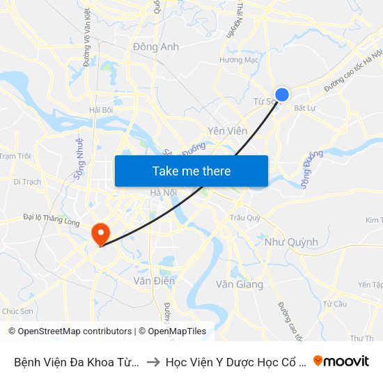 Bệnh Viện Đa Khoa Từ Sơn - Bắc Ninh to Học Viện Y Dược Học Cổ Truyền Việt Nam map