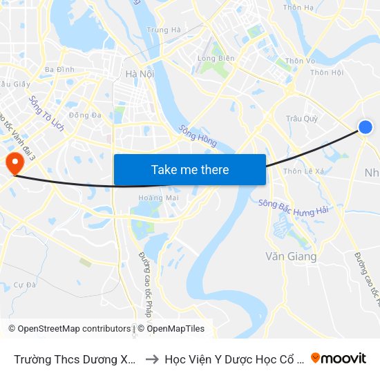 Trường Thcs Dương Xá - Đường Ỷ Lan to Học Viện Y Dược Học Cổ Truyền Việt Nam map