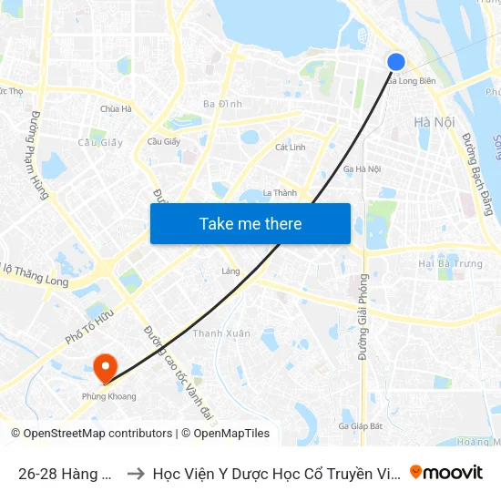 26-28 Hàng Than to Học Viện Y Dược Học Cổ Truyền Việt Nam map