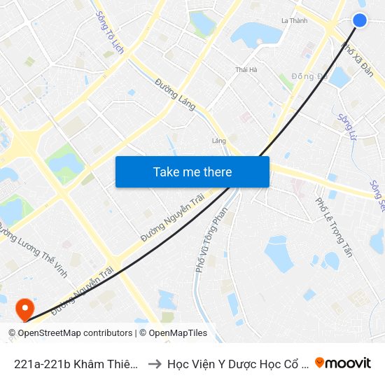 221a-221b Khâm Thiên (Đối Diện 302) to Học Viện Y Dược Học Cổ Truyền Việt Nam map
