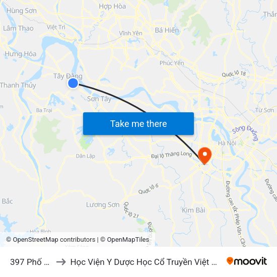 397 Phố Nả to Học Viện Y Dược Học Cổ Truyền Việt Nam map
