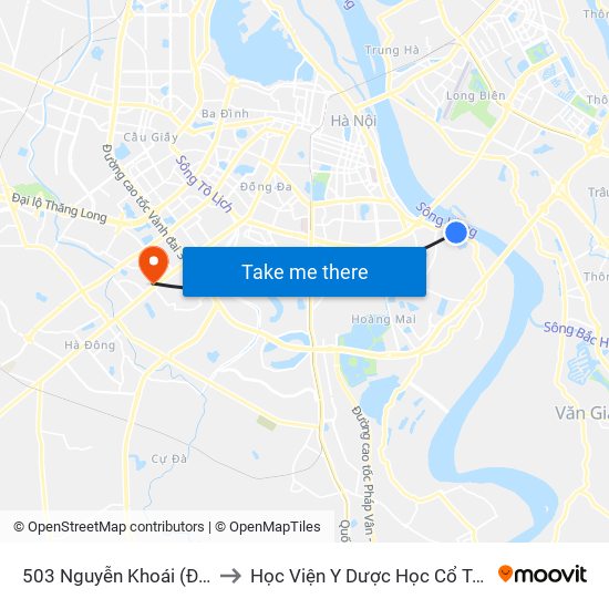 503 Nguyễn Khoái (Đối Diện 856) to Học Viện Y Dược Học Cổ Truyền Việt Nam map