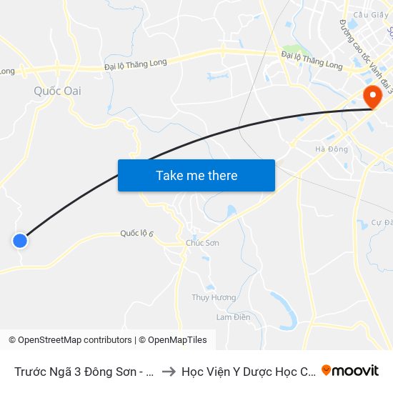 Trước Ngã 3 Đông Sơn - Thôn Quyết Thượng to Học Viện Y Dược Học Cổ Truyền Việt Nam map