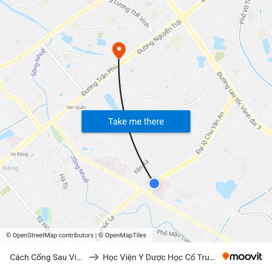 Cách Cổng Sau Viện K 50m to Học Viện Y Dược Học Cổ Truyền Việt Nam map