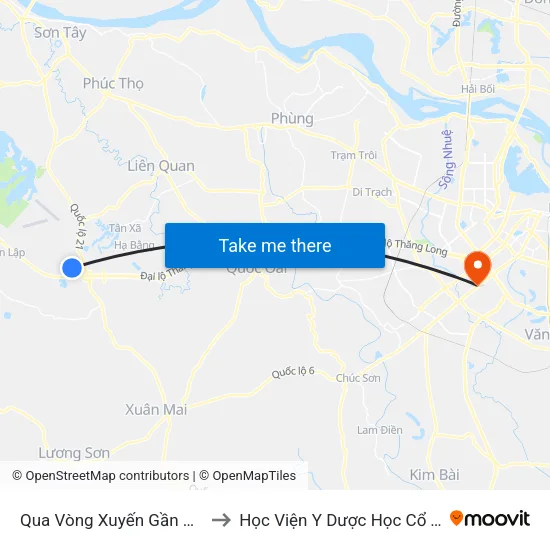 Qua Vòng Xuyến Gần Ktx Đhqg Hà Nội to Học Viện Y Dược Học Cổ Truyền Việt Nam map