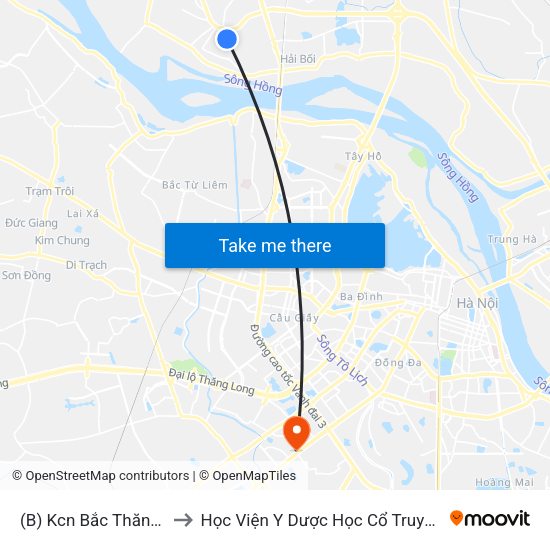 (B) Kcn Bắc Thăng Long - to Học Viện Y Dược Học Cổ Truyền Việt Nam map