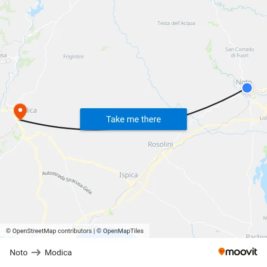 Noto to Modica map