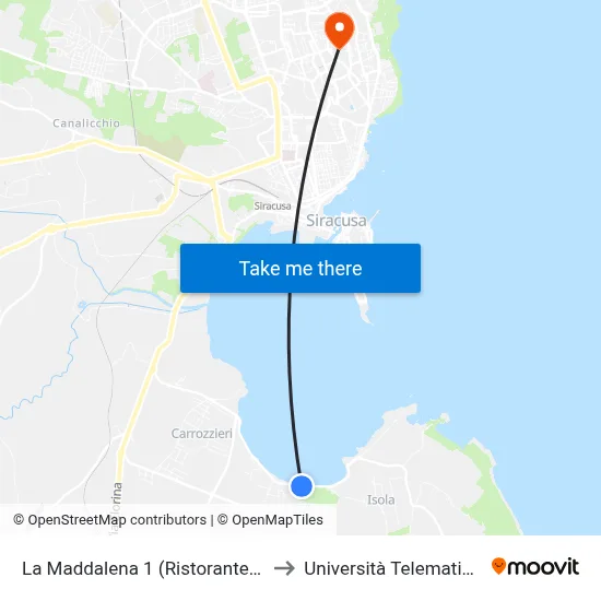 La Maddalena 1 (Zio Agatino Restaurant) to Pegaso Telematic University map